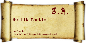Botlik Martin névjegykártya